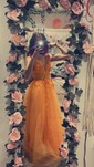 Princess V-neck Backless Tulle Prom Dresses With Appliques