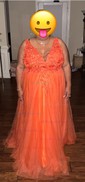 Princess V-neck Backless Tulle Prom Dresses With Appliques