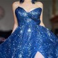 Ball Gown V-neck Tulle Prom Dresses With Star