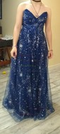 Ball Gown V-neck Tulle Prom Dresses With Star