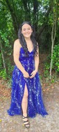 Ball Gown V-neck Tulle Prom Dresses With Star