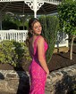 Mermaid V-neck Backless Sparkly Sequin Prom Dresses
