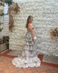 Black Ball Gown Sweetheart Sequin Tiered Prom Dresses