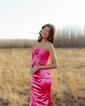 Mermaid Halter Chiffon Satin Two Piece Prom Dresses