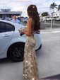 Mermaid V-neck Sparkly Sequin Prom Dresses