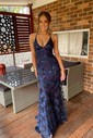 Mermaid V-neck Sparkly Sequin Prom Dresses