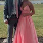 Ball Gown V-neck Floor-length Tulle Prom Dresses