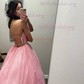 Ball Gown V-neck Floor-length Tulle Prom Dresses