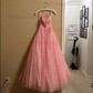 Ball Gown V-neck Floor-length Tulle Prom Dresses