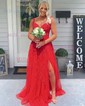 A-line Sweetheart Tulle Corset Prom Dresses With Appliques