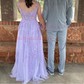 A-line Sweetheart Tulle Corset Prom Dresses With Appliques