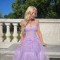 A-line Sweetheart Tulle Corset Prom Dresses With Appliques