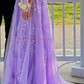 A-line Sweetheart Tulle Corset Prom Dresses With Appliques