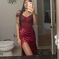 Sheath/Column Off-the-shoulder Satin Prom Dresses With Beading