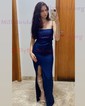 Sheath/Column Scoop Neck Jersey Prom Dresses With Ruched