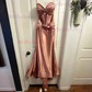 Mermaid Strapless Satin Cut Out Prom Dresses With Ruched