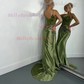 Sheath/Column V-neck Satin Corset Prom Dresses With Appliques