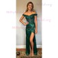 Sheath/Column Off-the-shoulder Satin Prom Dresses With Appliques