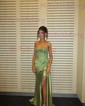 Mermaid Sweetheart Satin Corset Prom Dresses With Appliques