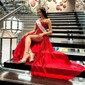 Mermaid Sweetheart Satin Corset Prom Dresses With Appliques