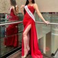 Mermaid Sweetheart Satin Corset Prom Dresses With Appliques