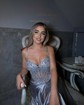Mermaid Sweetheart Satin Corset Prom Dresses With Appliques