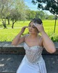 Mermaid Sweetheart Satin Corset Prom Dresses With Appliques