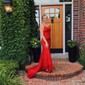 Mermaid Scoop Neck Backless Tulle Prom Dresses With Appliques
