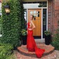 Mermaid Scoop Neck Backless Tulle Prom Dresses With Appliques