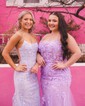 Mermaid Scoop Neck Backless Tulle Prom Dresses With Appliques