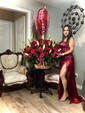 Sheath/Column V-neck Satin Corset Prom Dresses With Ruched