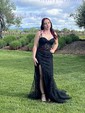 Mermaid Sweetheart Tulle Corset Prom Dresses With Appliques