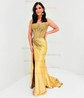 Sheath/Column Strapless Satin Beaded Prom Dresses With Ruched