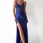 Sheath/Column V-neck Glitter Corset Prom Dresses With Appliques