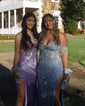 Sheath/Column V-neck Glitter Corset Prom Dresses With Appliques