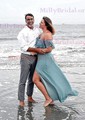 A-line Off-the-shoulder Chiffon Prom Dresses With Beading
