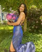 Sheath/Column Square Neck Glitter Prom Dresses