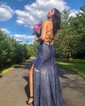 Sheath/Column Square Neck Glitter Prom Dresses