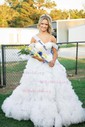 Princess Off-the-shoulder Tulle Ruffle Tiered Prom Dresses