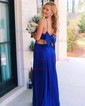 A-line Halter Satin Cut Out Pleated Prom Dresses With Bow