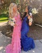 Ball Gown Strapless Chiffon Ruffle Tiered Prom Dresses With Appliques