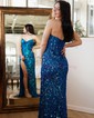 Sheath/Column Strapless Sparkly Sequin Prom Dresses