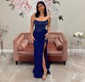 Sheath/Column Strapless Sparkly Sequin Prom Dresses With Beading