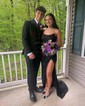 Sheath/Column Strapless Sparkly Sequin Prom Dresses With Beading