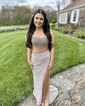 Sheath/Column Strapless Sparkly Sequin Prom Dresses With Beading