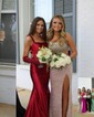 Sheath/Column Strapless Sparkly Sequin Prom Dresses With Beading
