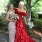 Sheath/Column Strapless Sparkly Sequin Prom Dresses With Beading