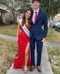 Sheath/Column Strapless Sparkly Sequin Prom Dresses With Beading