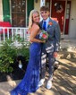 Sheath/Column Strapless Sparkly Sequin Prom Dresses With Beading