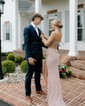Sheath/Column Strapless Sparkly Sequin Prom Dresses With Beading